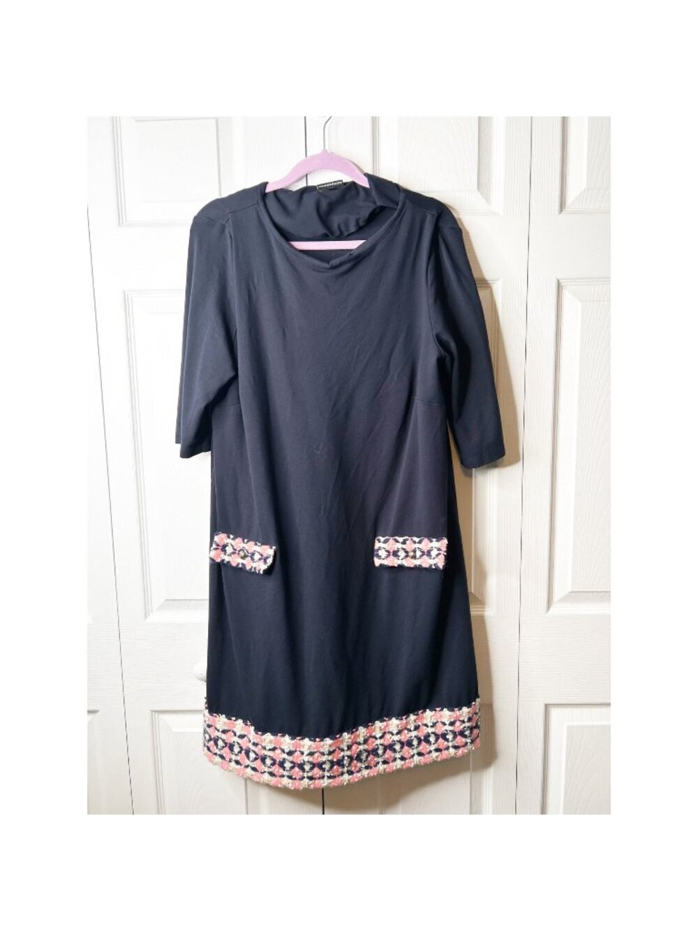 Madderson London Naomi Navy Blue Maternity Sheath Dress Women's Size BR 18